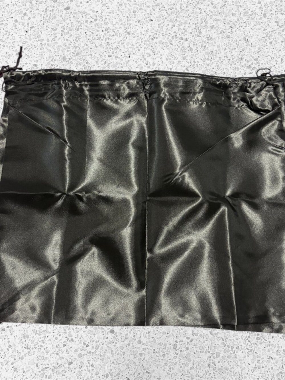 BLACK SATIN DUSTY WITH DRAW STRING TOP - GET 4 - 19 X 15